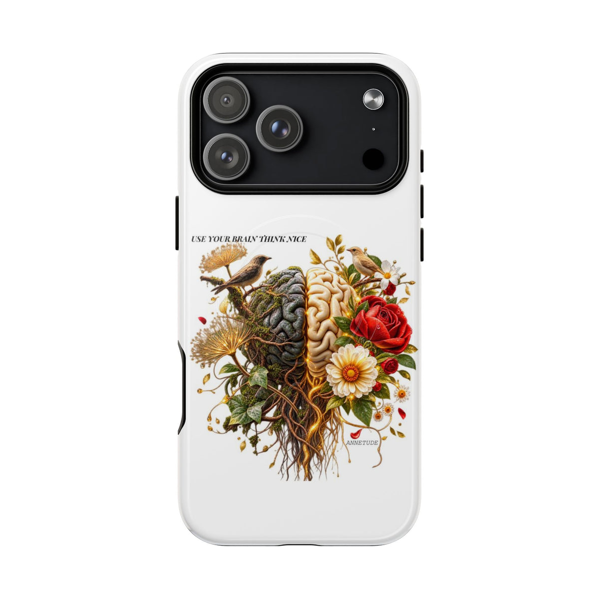 Phone Case — 'Use Your Brainy Think, Son' Floral Brain Magnetic Case
