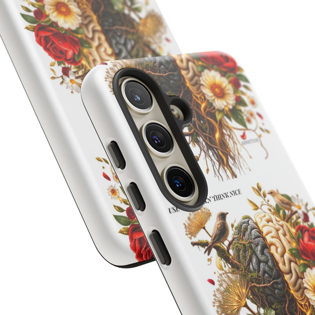 Phone Case — Floral Brain Illustration Protective Cover