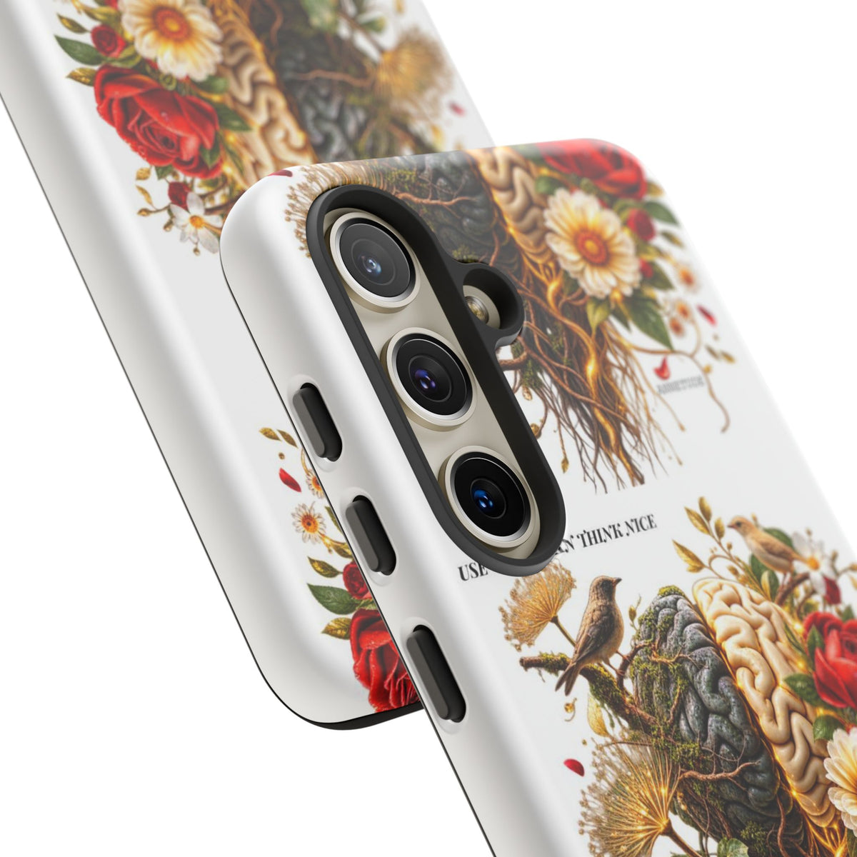 Phone Case — Floral Brain Illustration Protective Cover