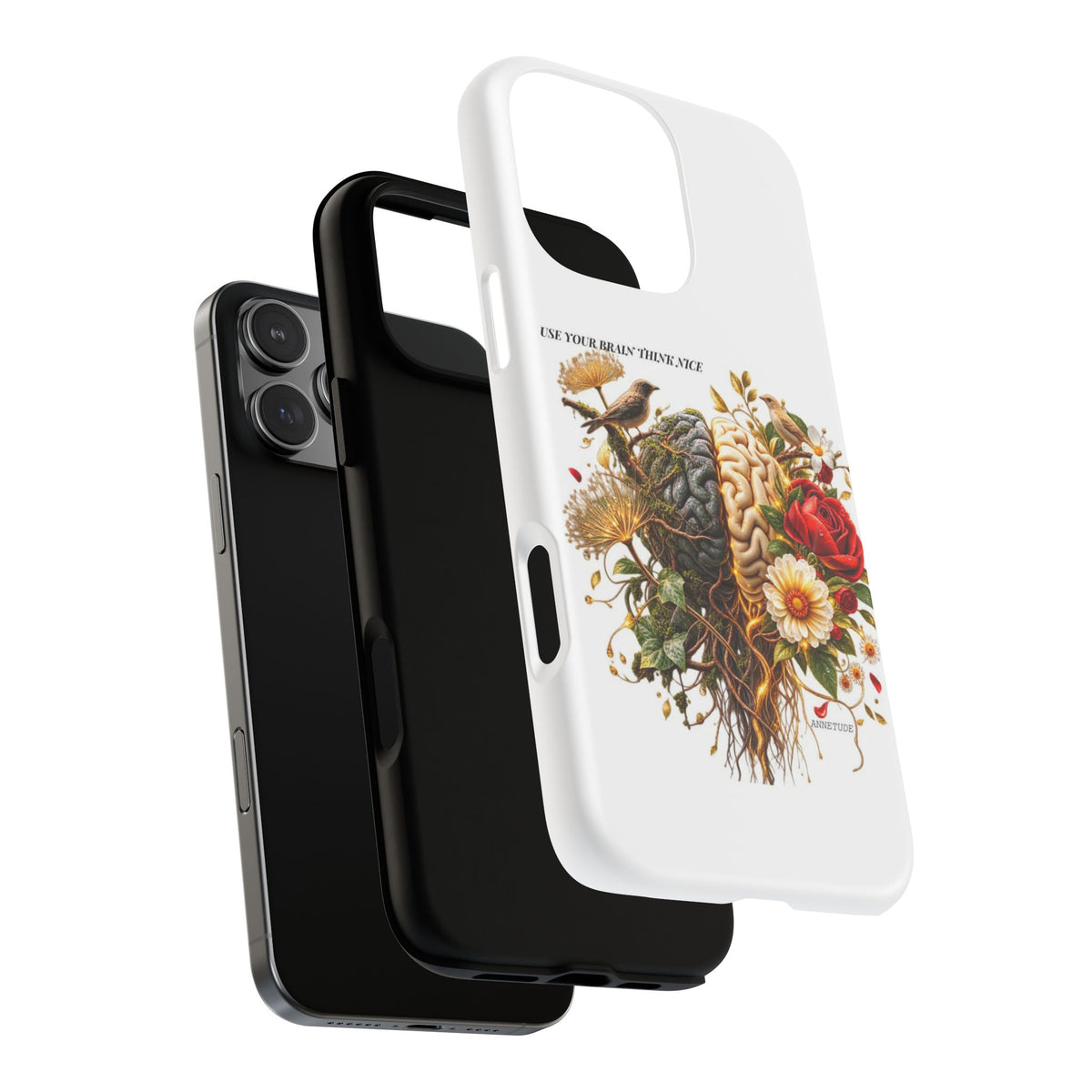 Phone Case — 'Use Your Brainy Think, Son' Floral Brain Magnetic Case