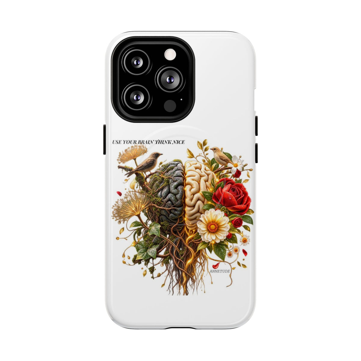 Phone Case — 'Use Your Brainy Think, Son' Floral Brain Magnetic Case