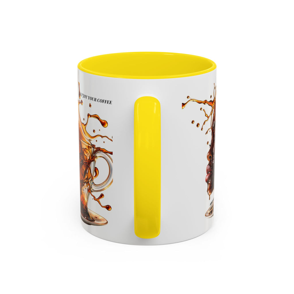 Coffee Splash Accent Mug — "Savor the Coffee" Artistic Drip Design (11/15oz)