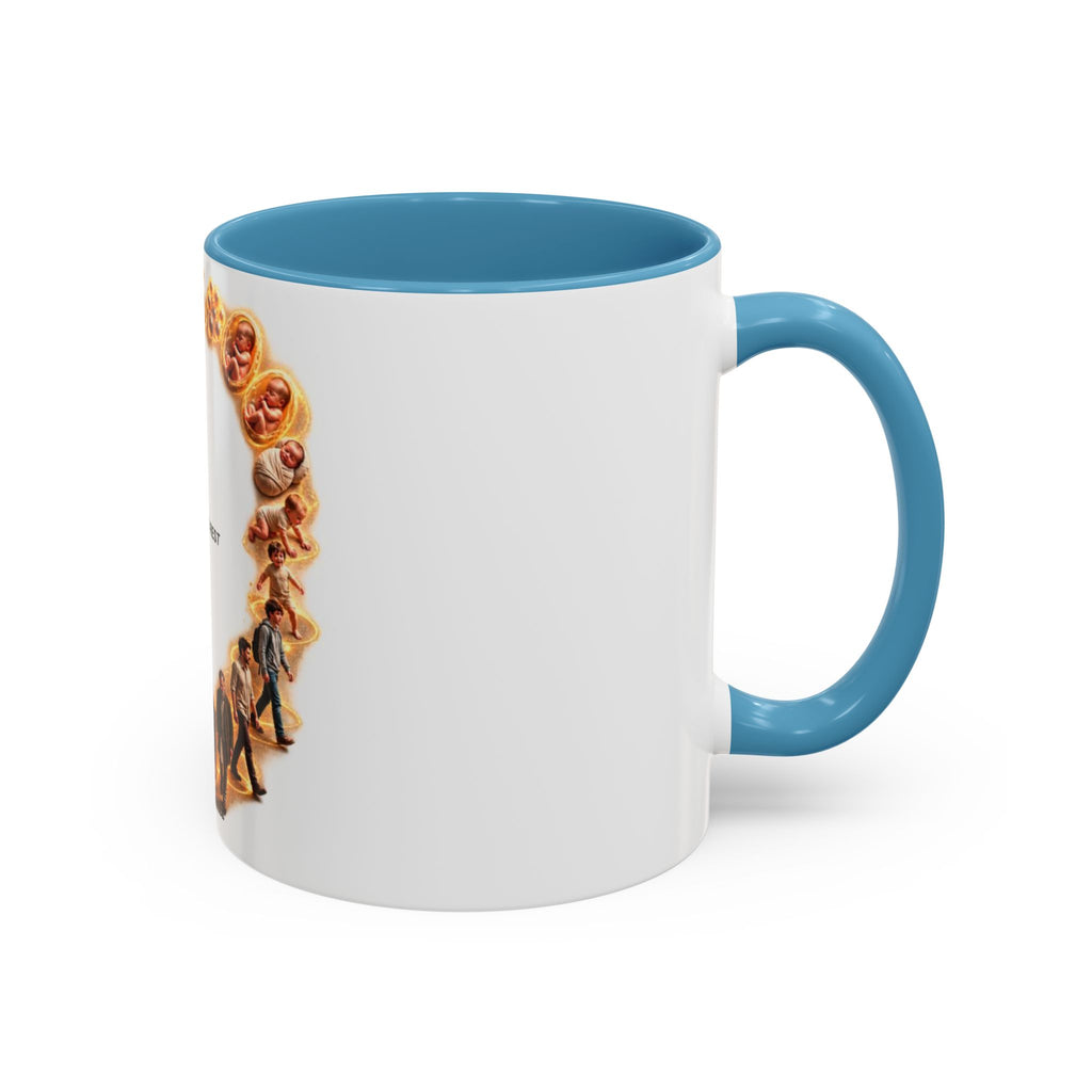 Coffee Mug — "From Birth to Rest" Illustrated Life Cycle Accent Mug