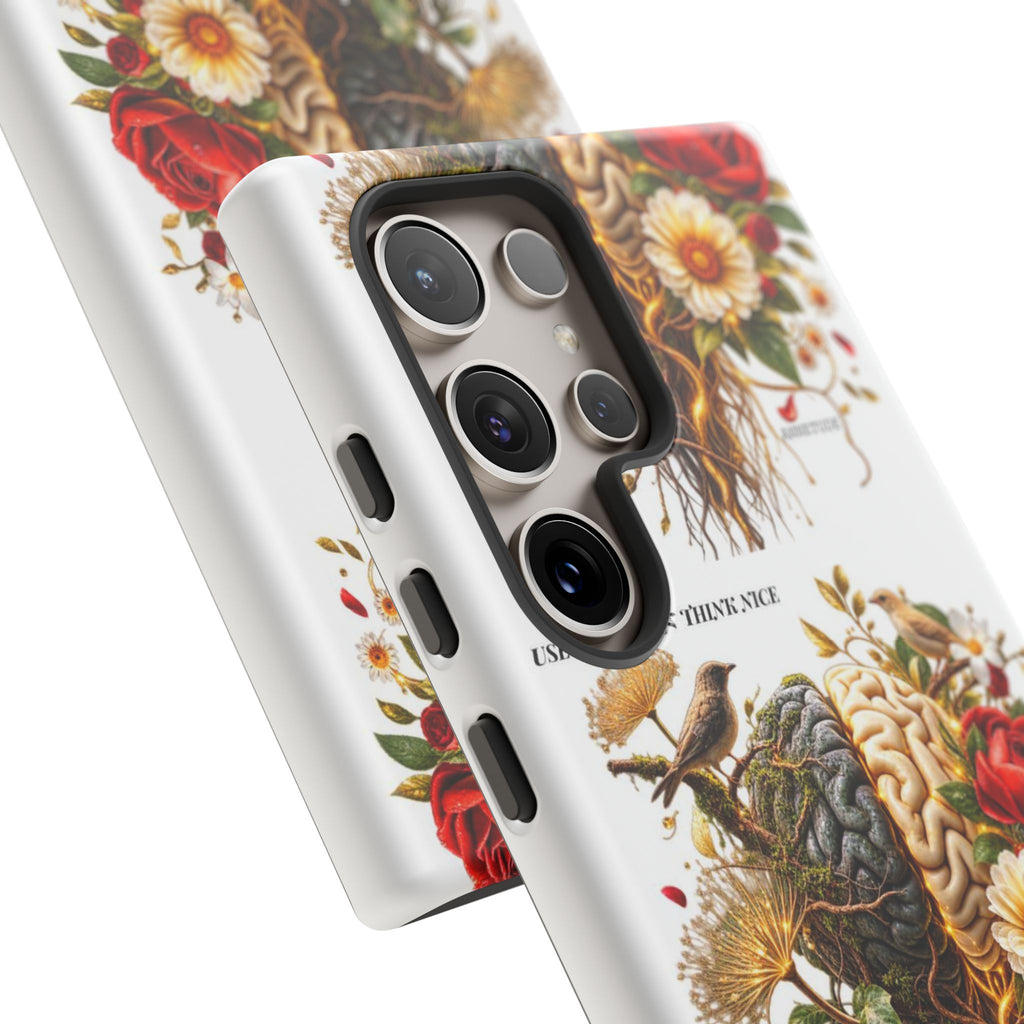 Phone Case — Floral Brain Illustration Protective Cover