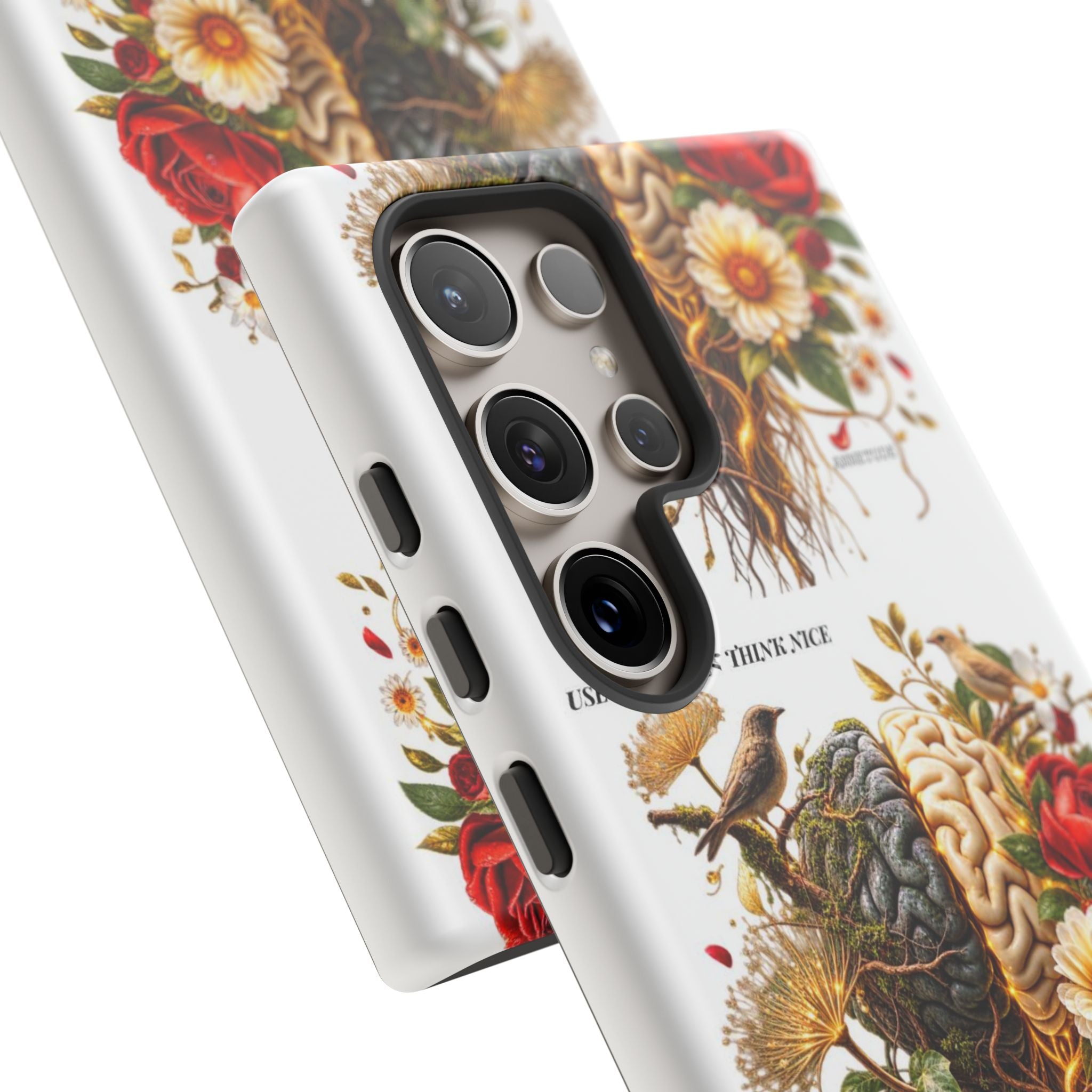 Phone Case — Floral Brain Illustration Protective Cover