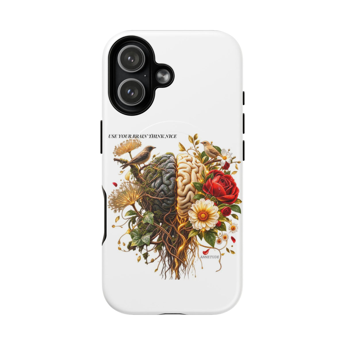 Phone Case — 'Use Your Brainy Think, Son' Floral Brain Magnetic Case