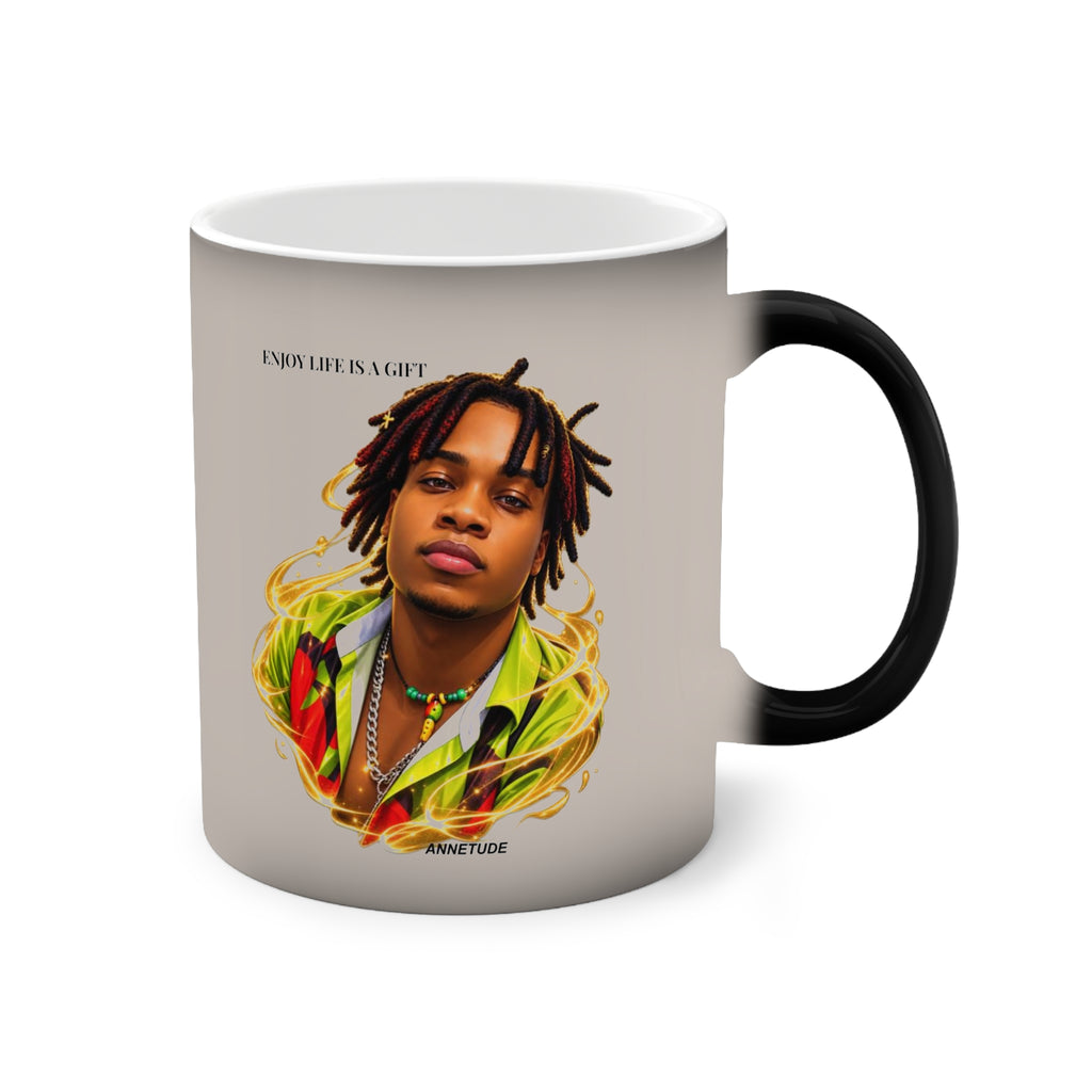 Color-Changing Photo Mug — Portrait Flame Design, 11oz