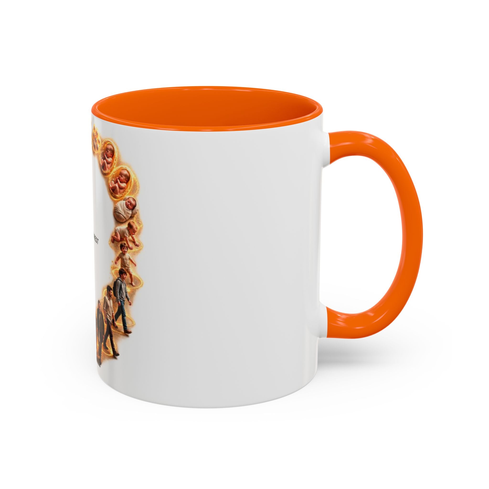 Coffee Mug — "From Birth to Rest" Illustrated Life Cycle Accent Mug