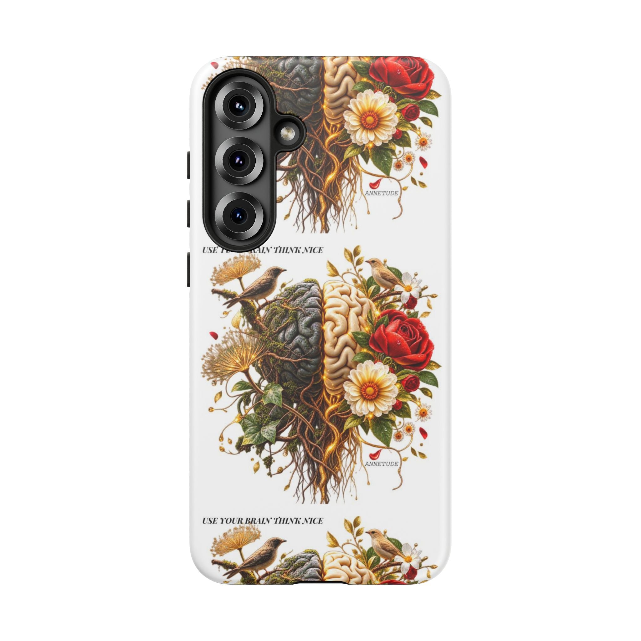 Phone Case — Floral Brain Illustration Protective Cover
