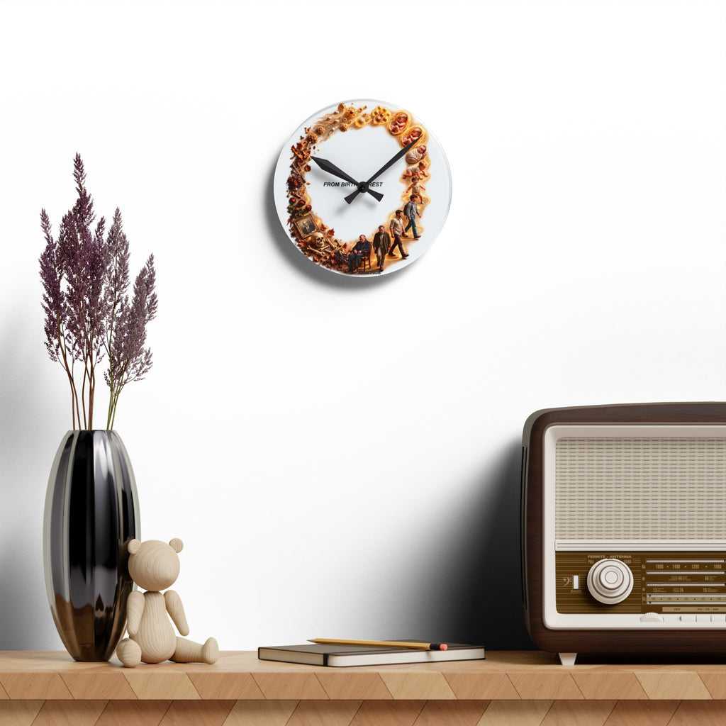 Acrylic Wall Clock — 'From Birth To Rest' Film Scene Collage Decorative Clock