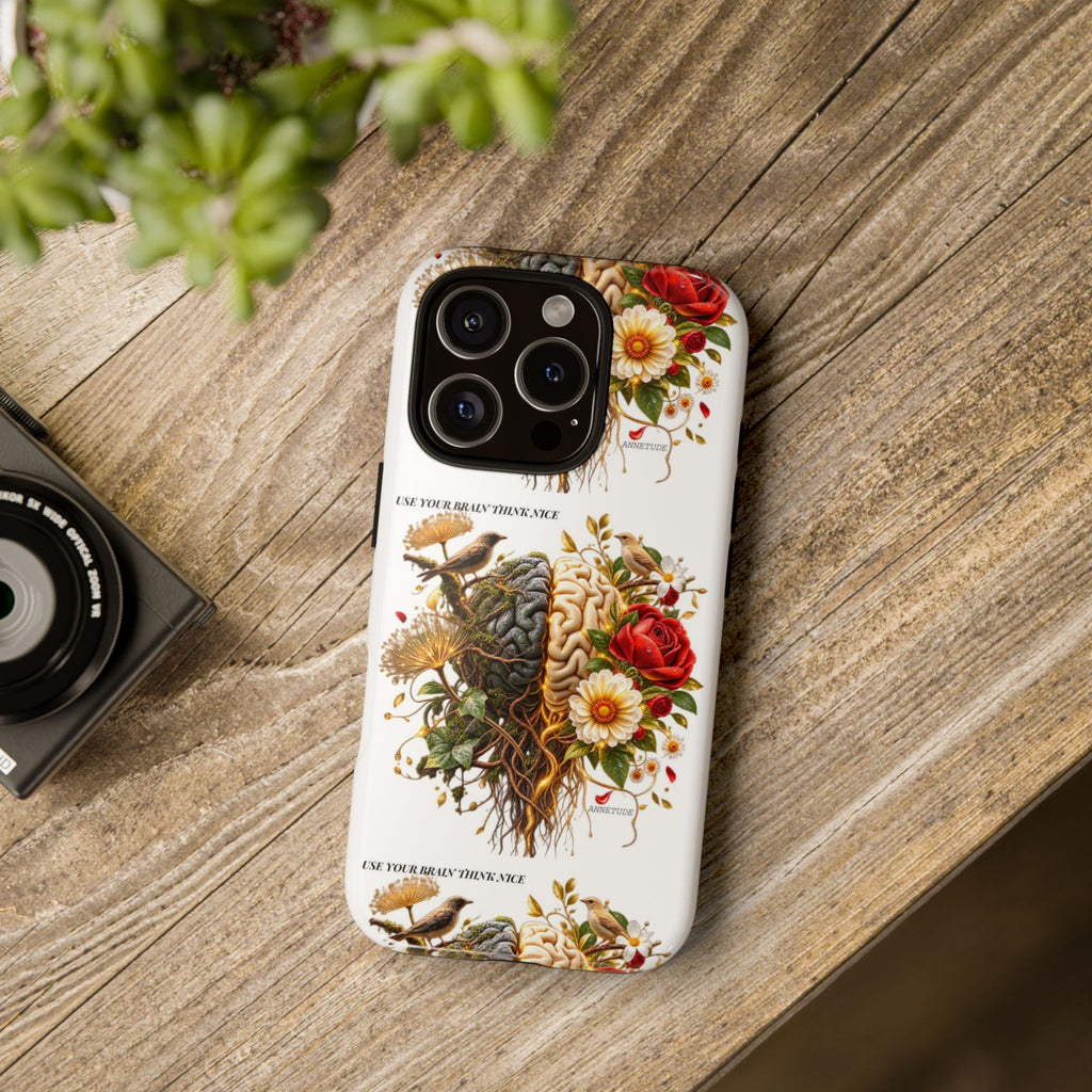 Phone Case — Floral Brain Illustration Protective Cover