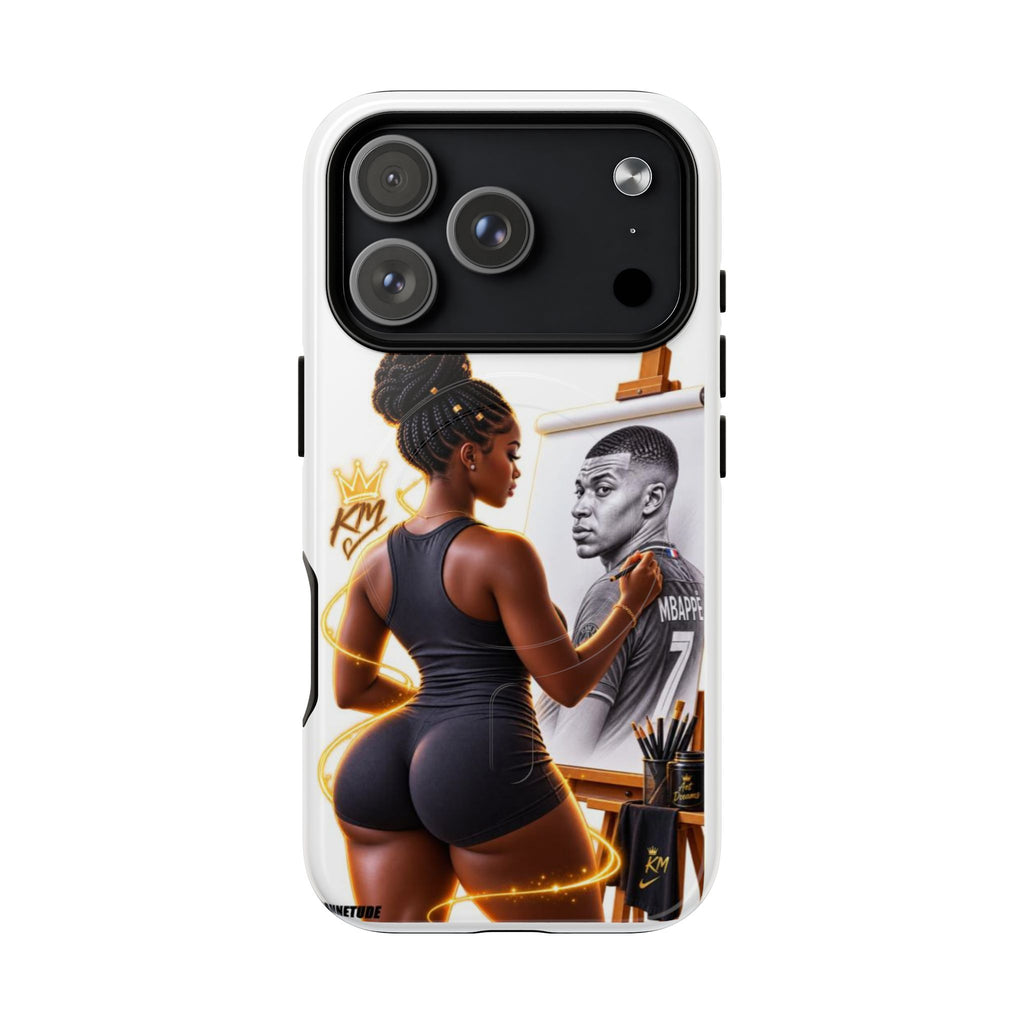 Tough Magnetic Case — Athletic Woman Painting Portrait Phone Cover (King Signature)