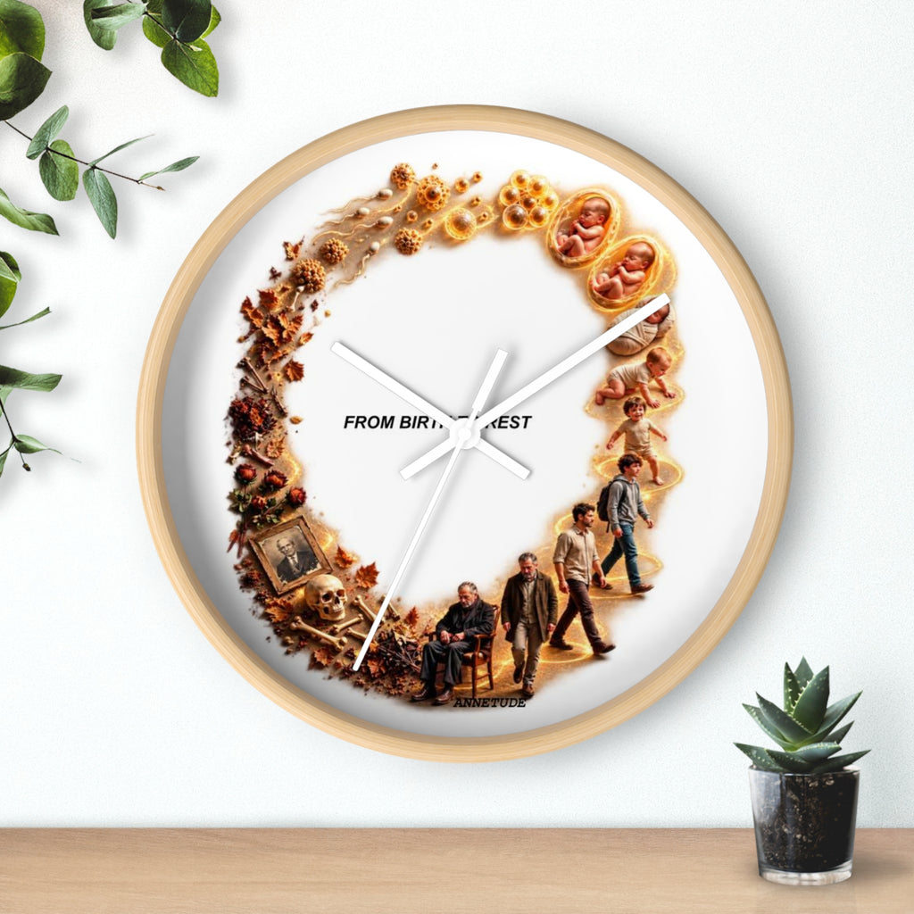 Wall Clock — 'From Birth to Rest' Time Cycle Decorative Clock