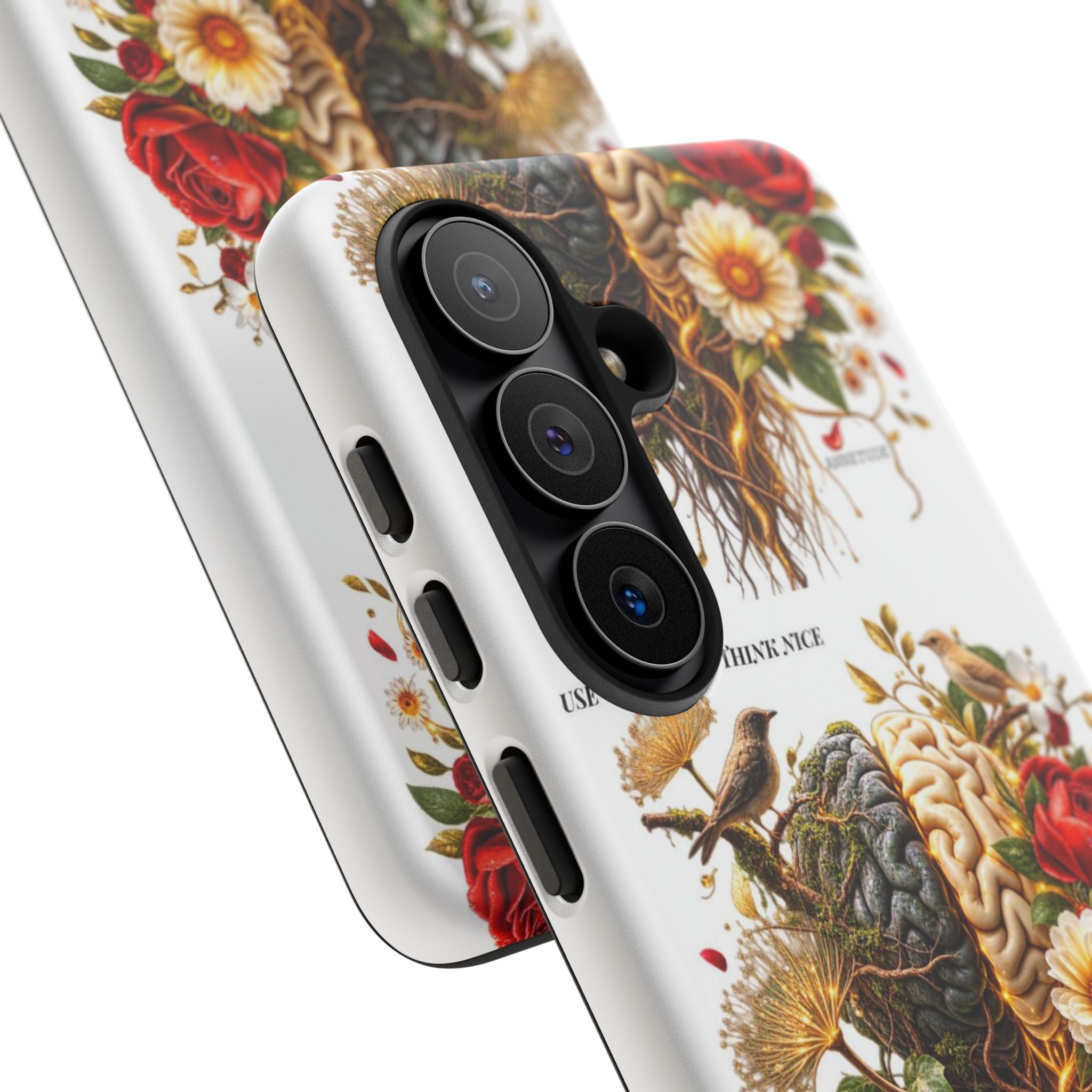 Phone Case — Floral Brain Illustration Protective Cover