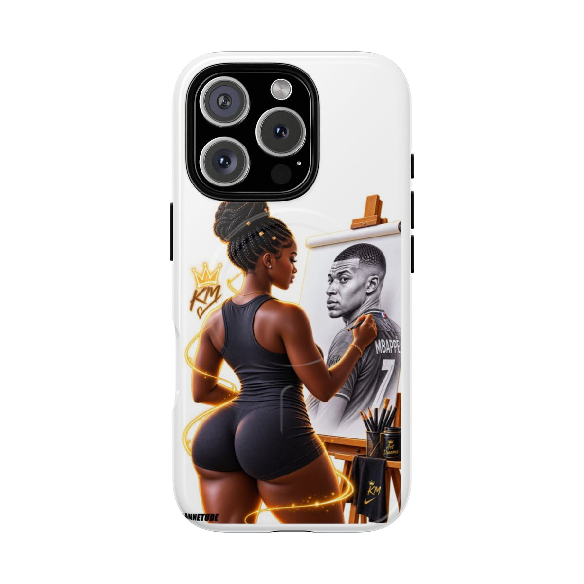 Tough Magnetic Case — Athletic Woman Painting Portrait Phone Cover (King Signature)