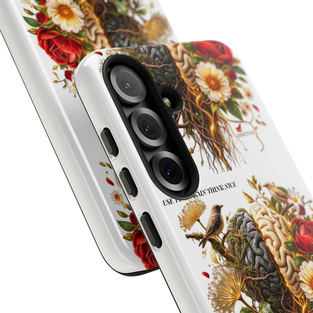 Phone Case — Floral Brain Illustration Protective Cover