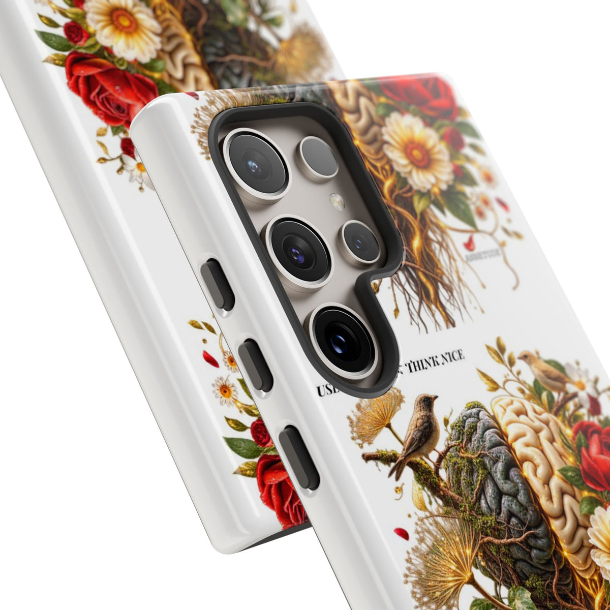 Phone Case — Floral Brain Illustration Protective Cover