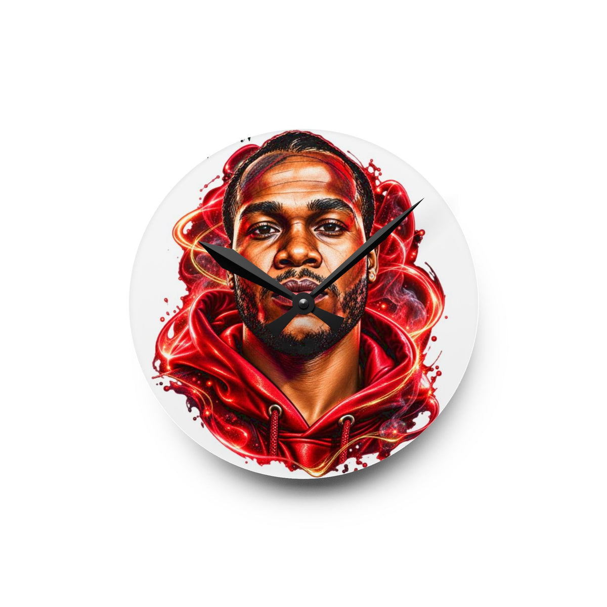 Basketball Star Portrait Acrylic Wall Clock