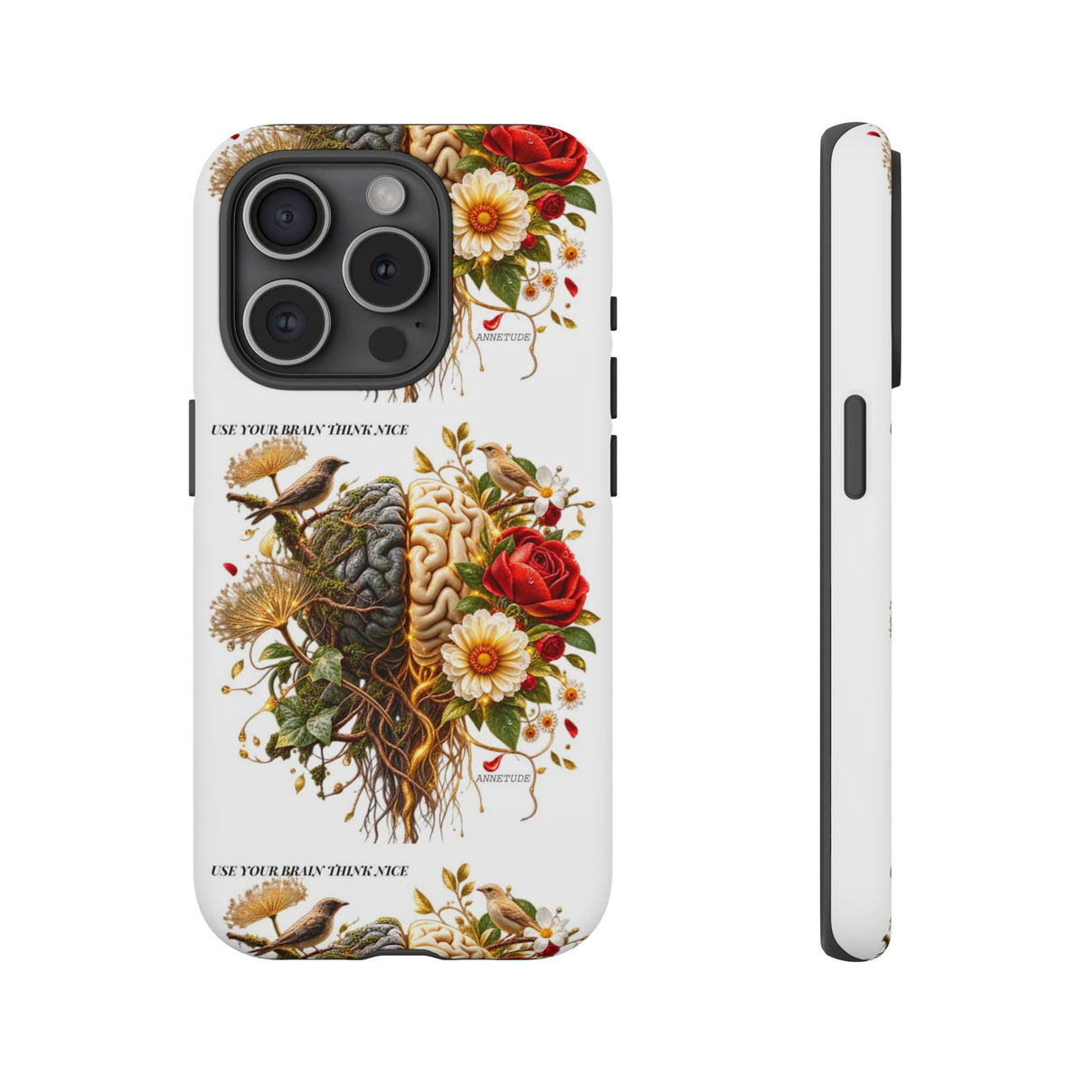 Phone Case — Floral Brain Illustration Protective Cover