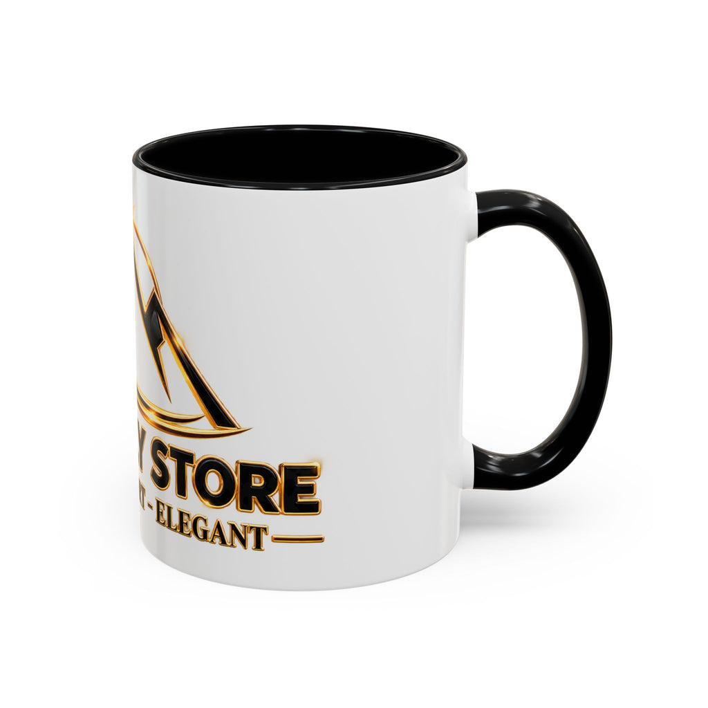 Branded Accent Coffee Mug — Elegant Mountain Logo 11/15oz