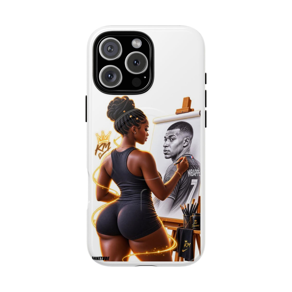 Tough Magnetic Case — Athletic Woman Painting Portrait Phone Cover (King Signature)