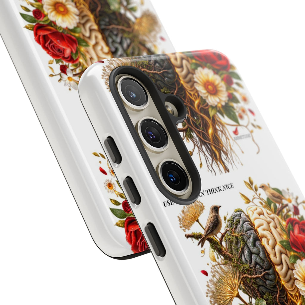 Phone Case — Floral Brain Illustration Protective Cover