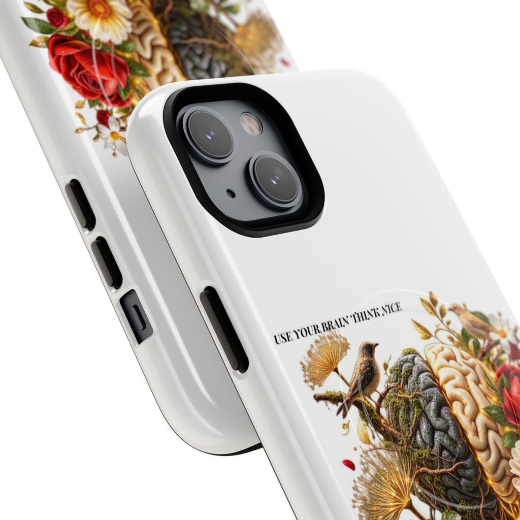 Phone Case — 'Use Your Brainy Think, Son' Floral Brain Magnetic Case