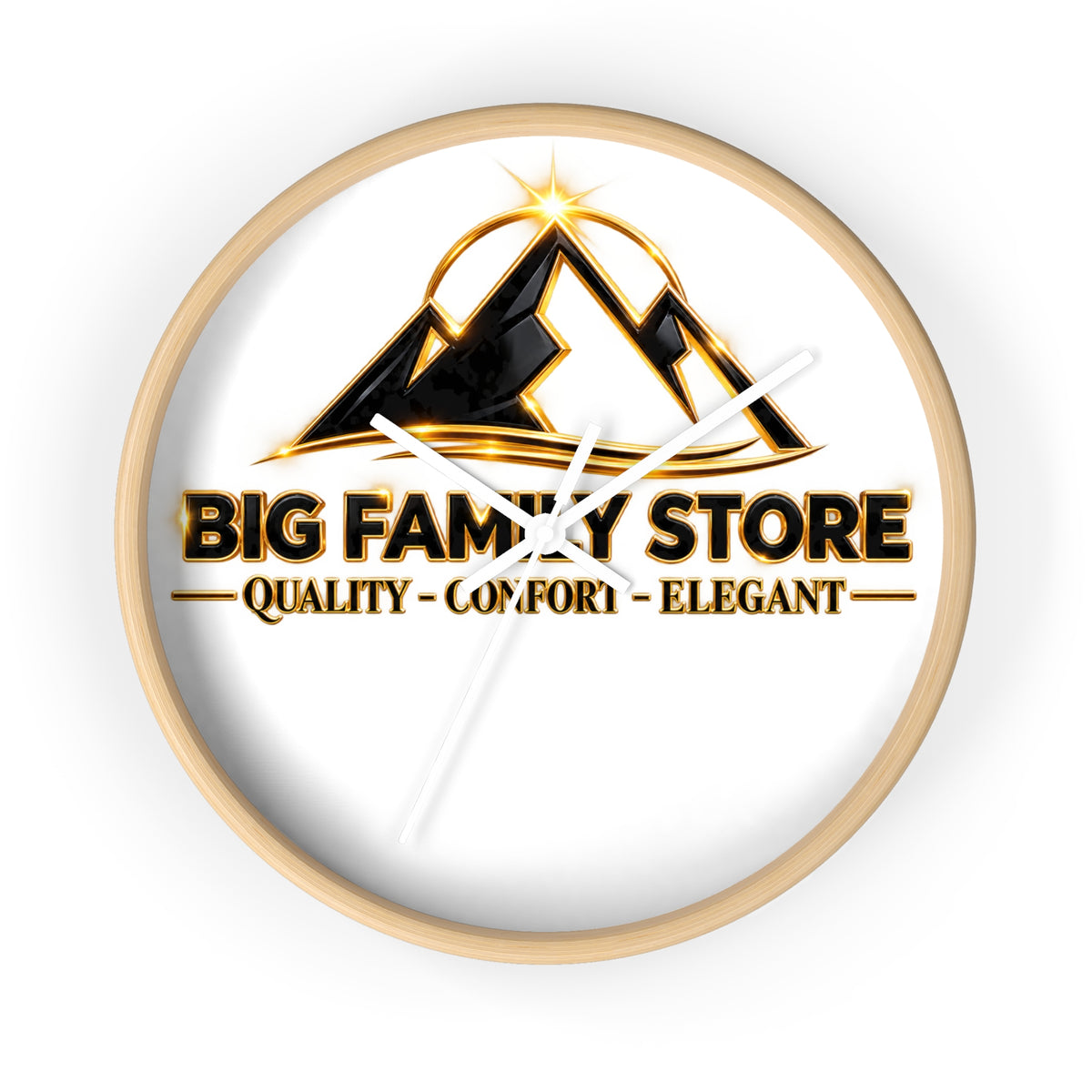 Big Family Store Logo Wall Clock — Elegant Branded Home Clock