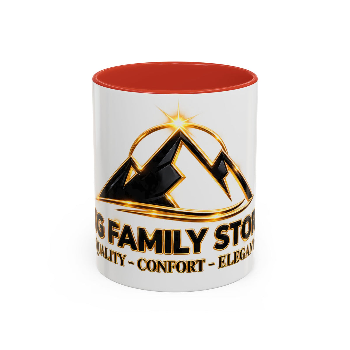 Branded Accent Coffee Mug — Elegant Mountain Logo 11/15oz