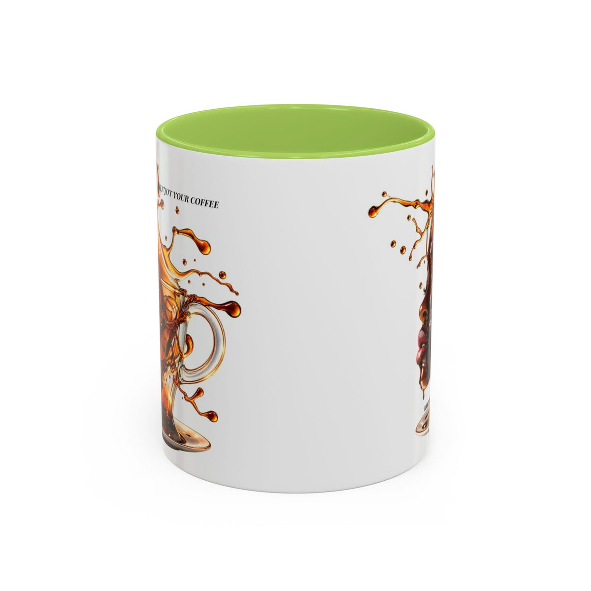 Coffee Splash Accent Mug — "Savor the Coffee" Artistic Drip Design (11/15oz)