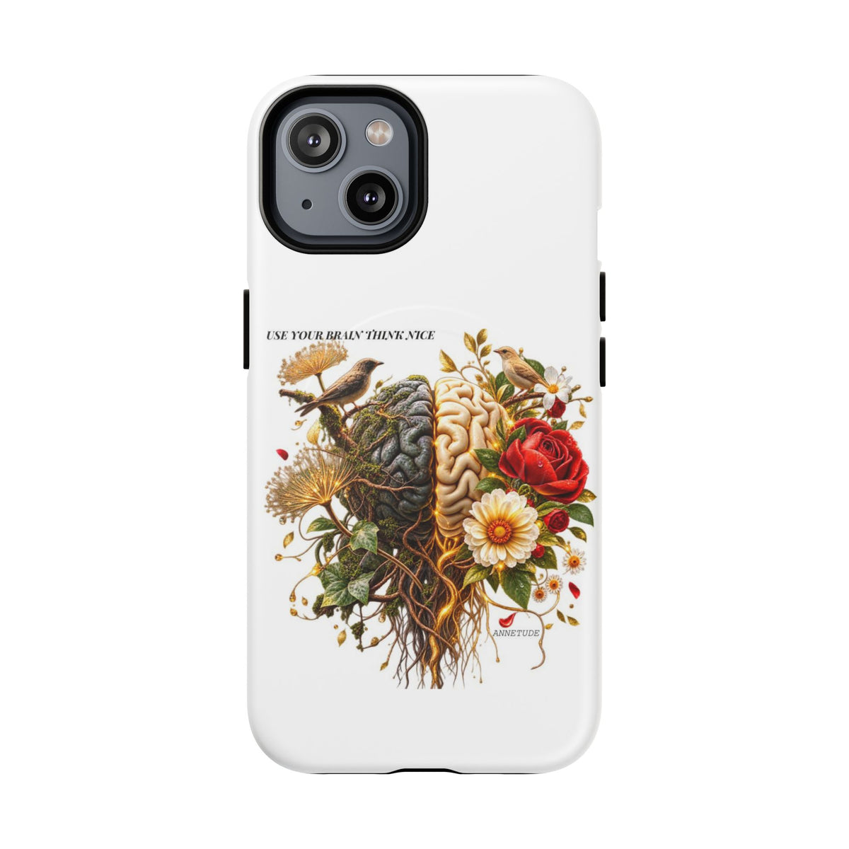 Phone Case — 'Use Your Brainy Think, Son' Floral Brain Magnetic Case