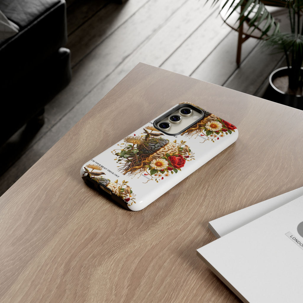 Phone Case — Floral Brain Illustration Protective Cover