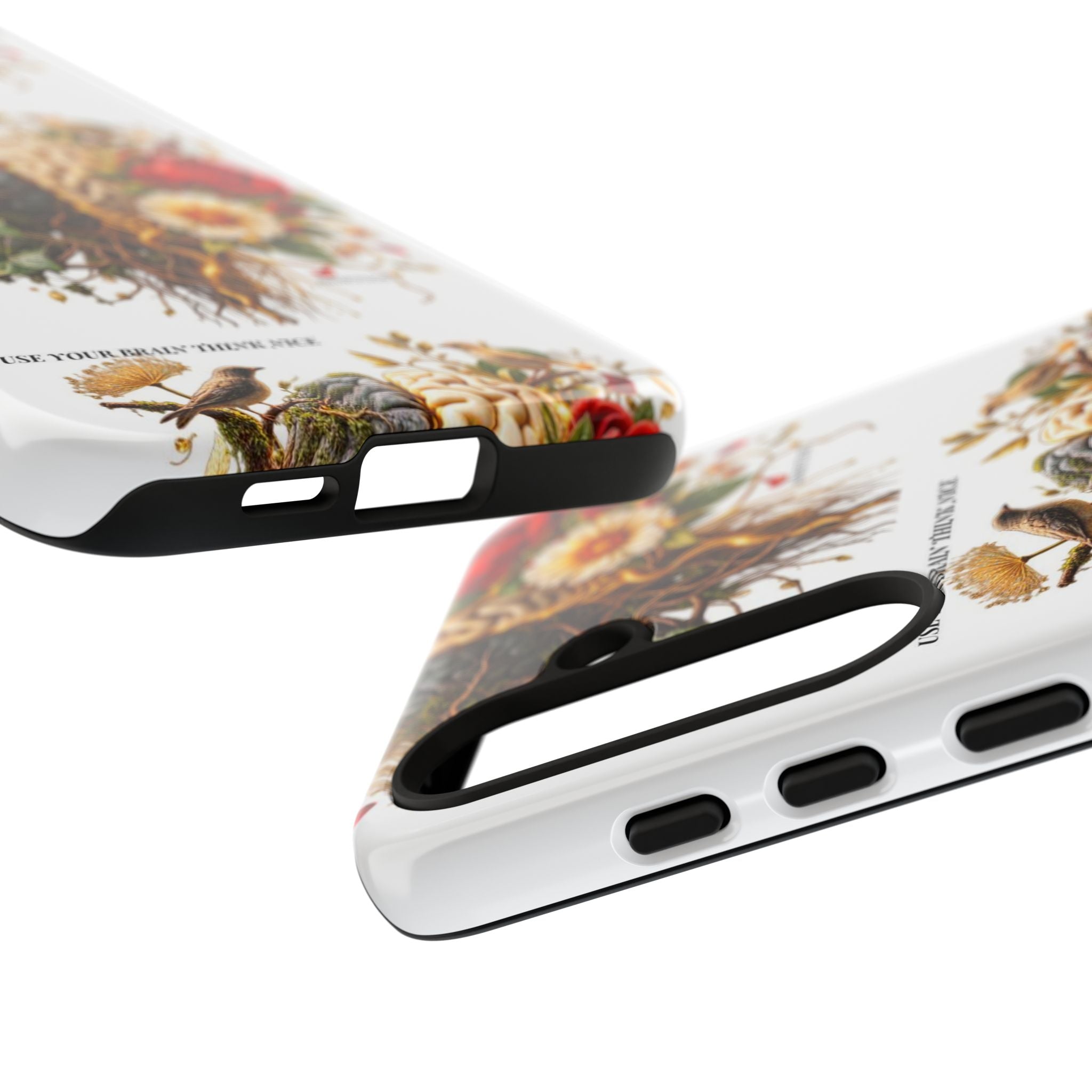 Phone Case — Floral Brain Illustration Protective Cover
