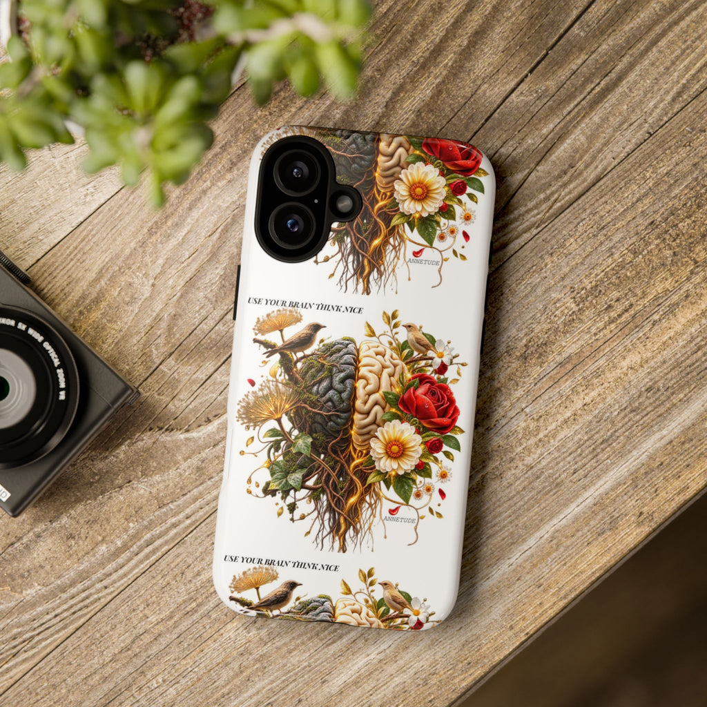 Phone Case — Floral Brain Illustration Protective Cover