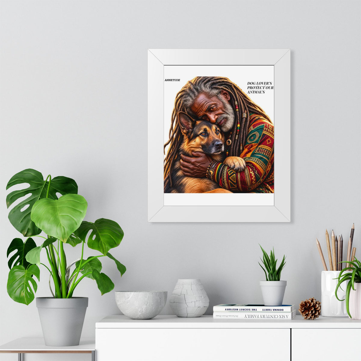 Framed Poster — 'Dog Lover’s Protect Our Animals' Portrait