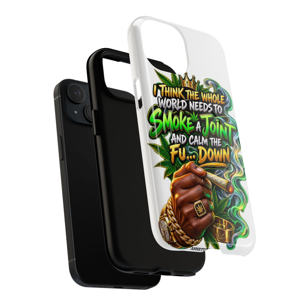Phone Case — "Think the Whole World Needs to Smoke a Joint" Bold Marijuana Graphic Tough Magnetic Case
