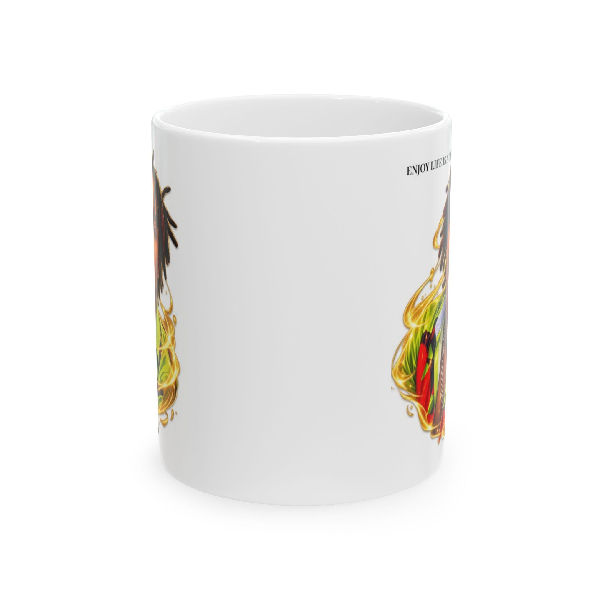 Portrait Photo Coffee Mug — Dreadlocks Artist Face Design (11oz, 15oz)