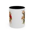 Brain & Heart Floral Accent Coffee Mug — 'Use Your Brain' Artistic 11/15oz Ceramic
