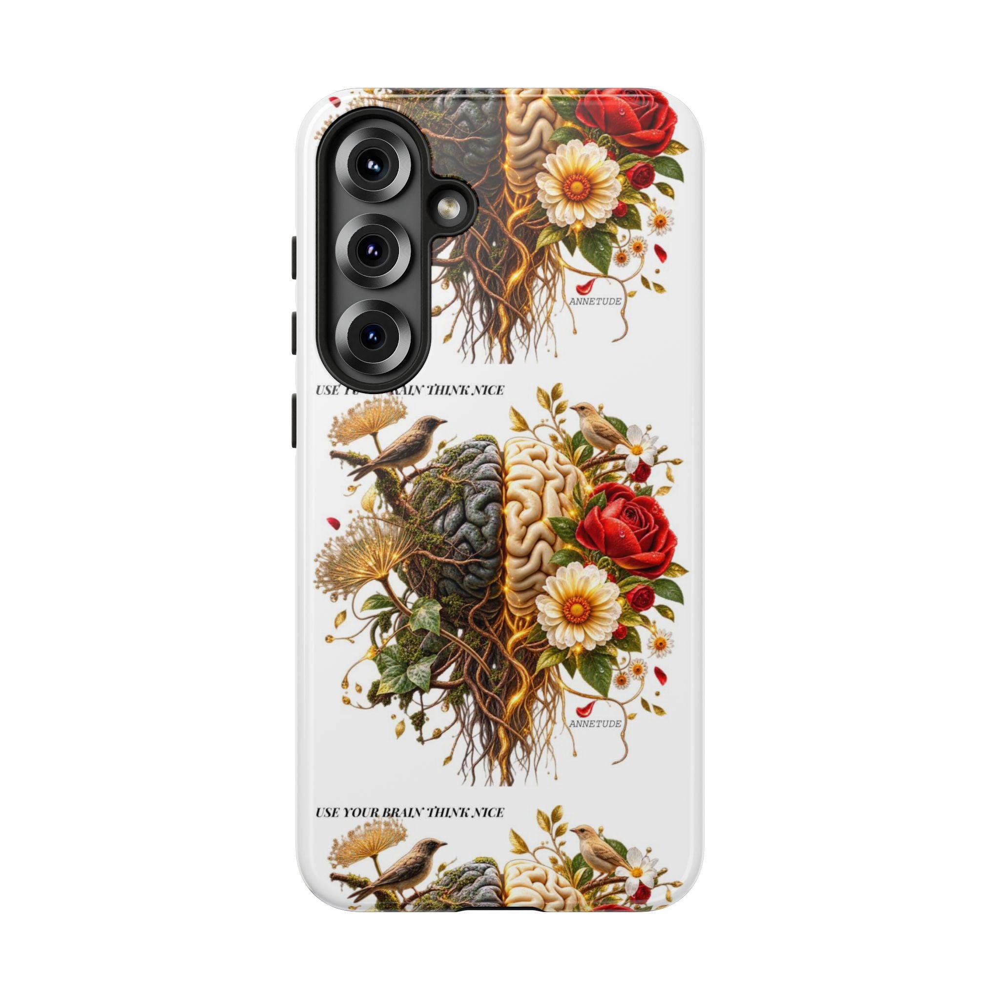 Phone Case — Floral Brain Illustration Protective Cover