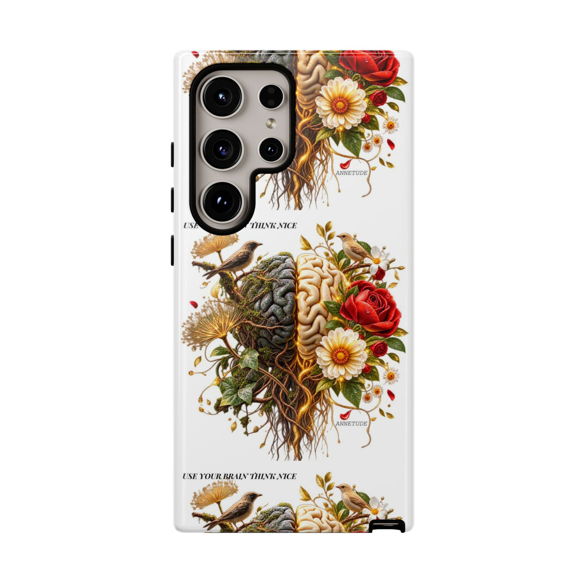 Phone Case — Floral Brain Illustration Protective Cover