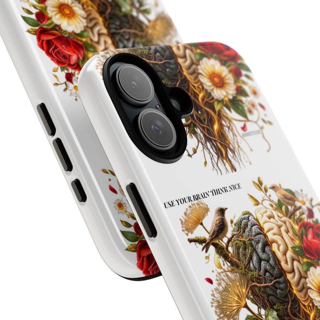 Phone Case — Floral Brain Illustration Protective Cover