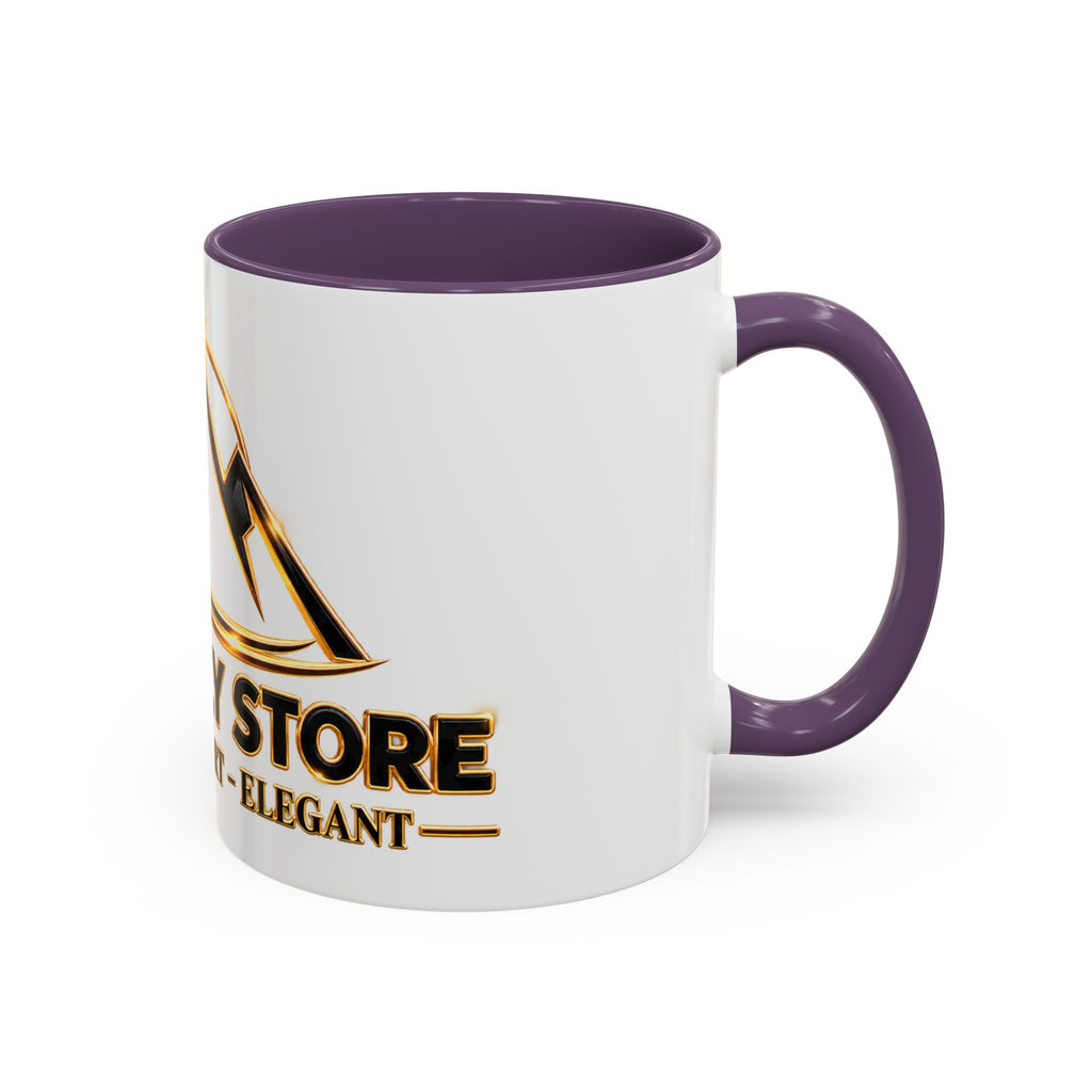 Branded Accent Coffee Mug — Elegant Mountain Logo 11/15oz