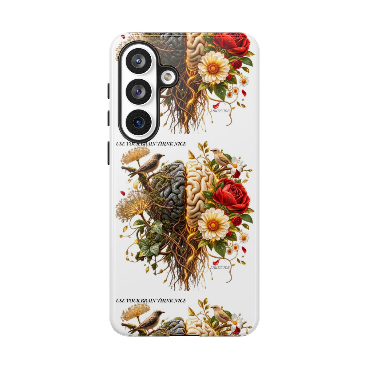 Phone Case — Floral Brain Illustration Protective Cover