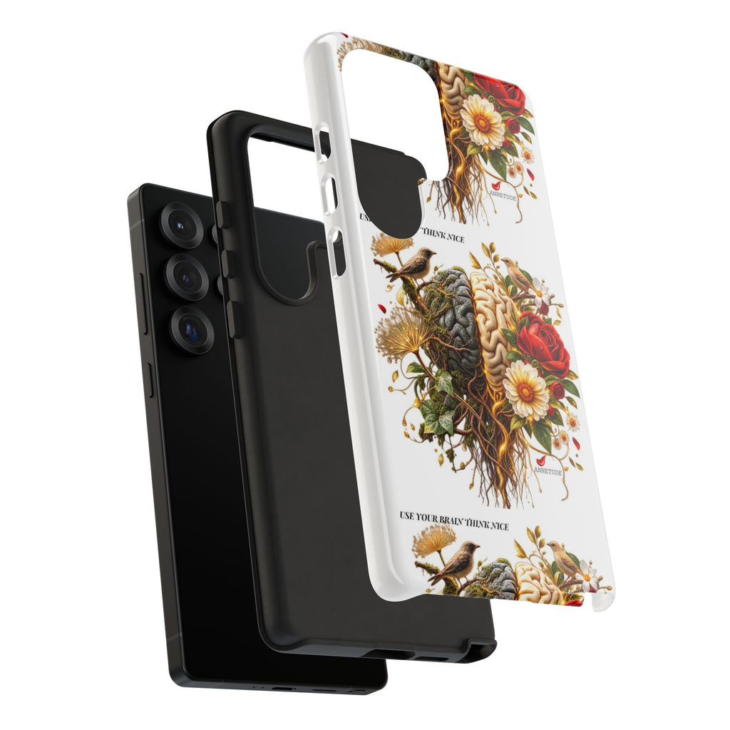 Phone Case — Floral Brain Illustration Protective Cover