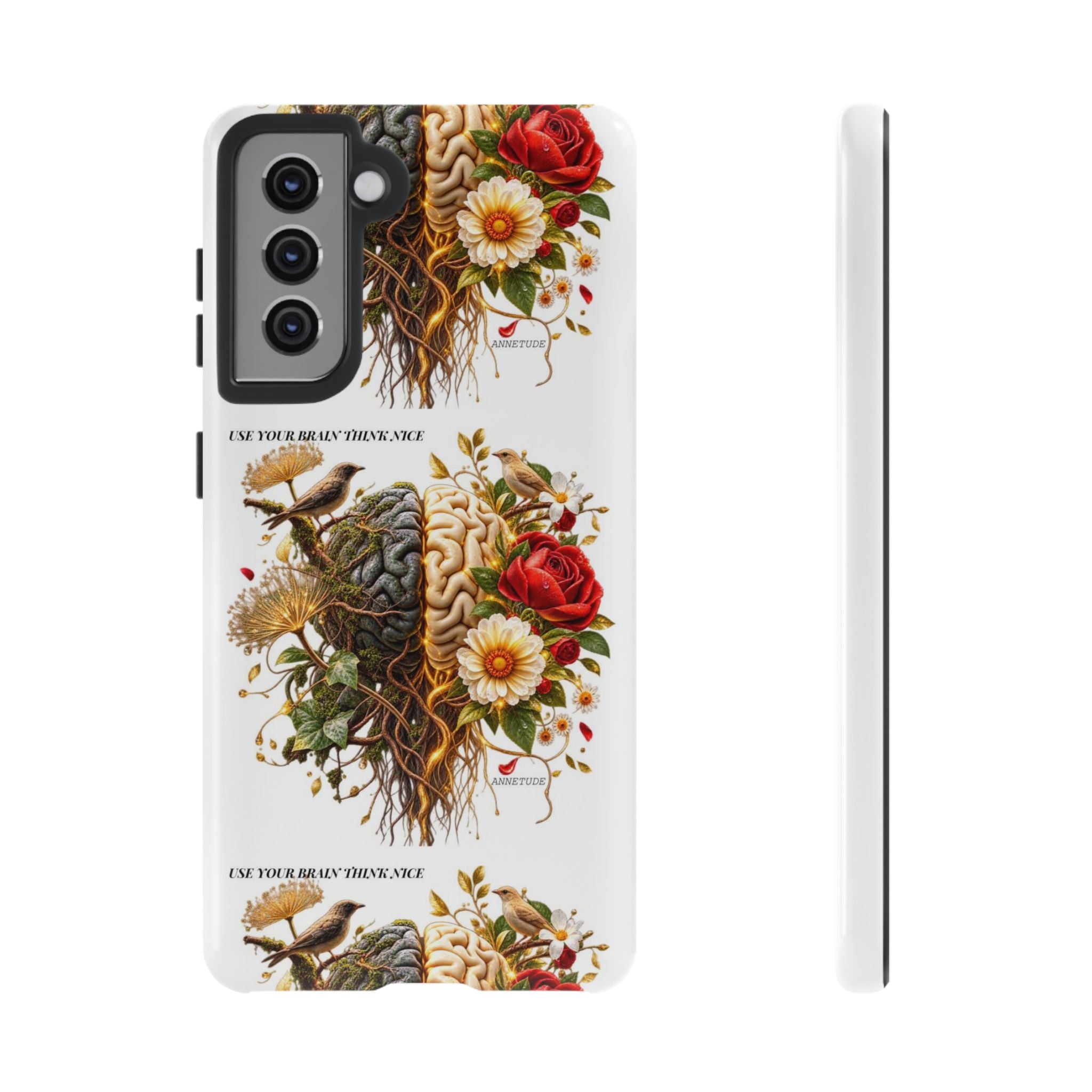 Phone Case — Floral Brain Illustration Protective Cover