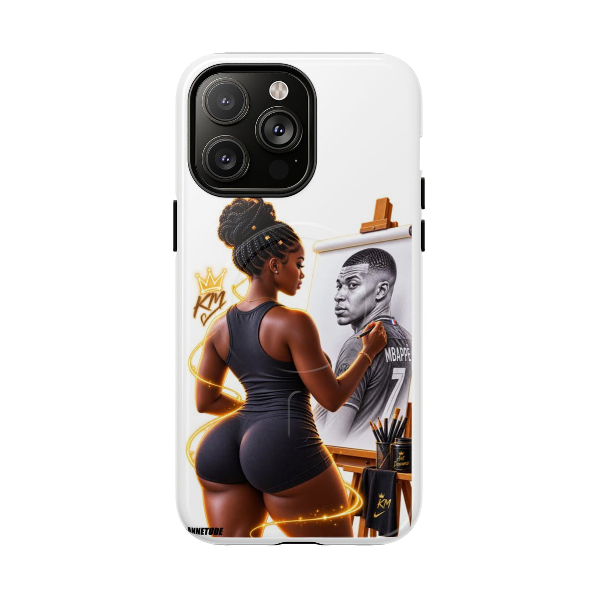 Tough Magnetic Case — Athletic Woman Painting Portrait Phone Cover (King Signature)