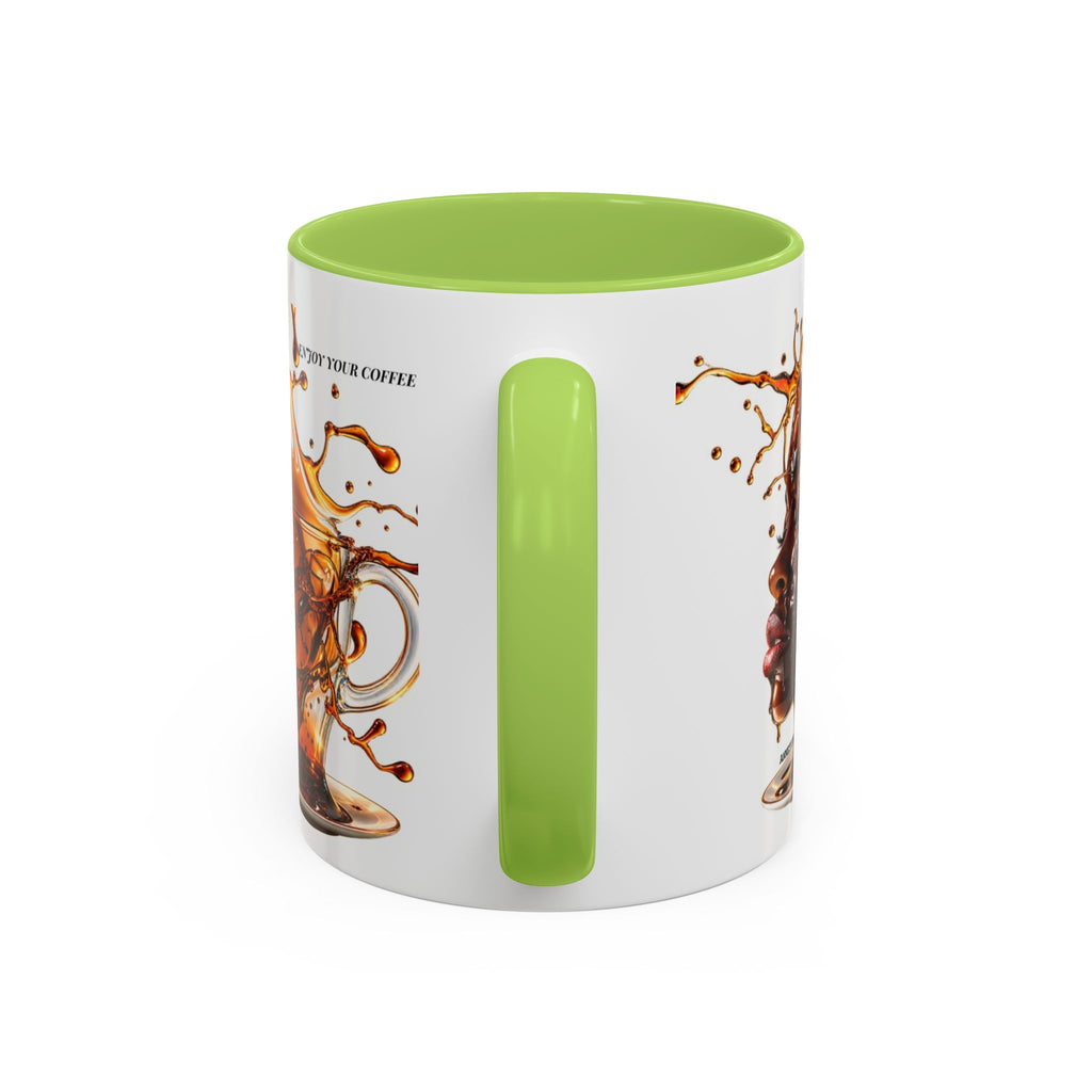 Coffee Splash Accent Mug — "Savor the Coffee" Artistic Drip Design (11/15oz)