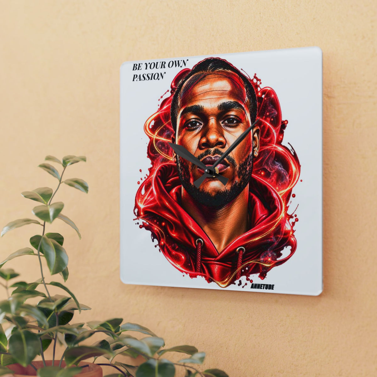 Basketball Star Portrait Acrylic Wall Clock