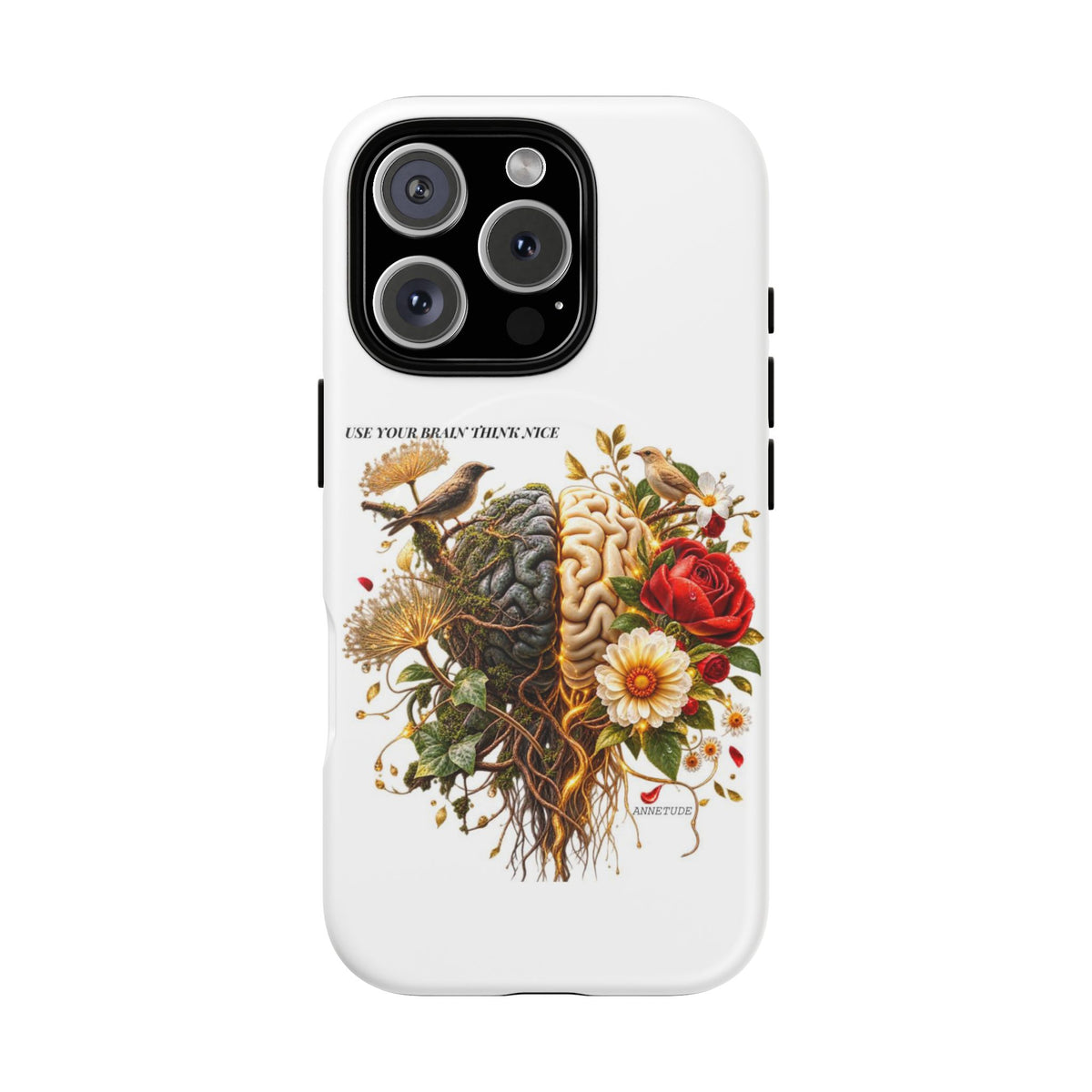 Phone Case — 'Use Your Brainy Think, Son' Floral Brain Magnetic Case