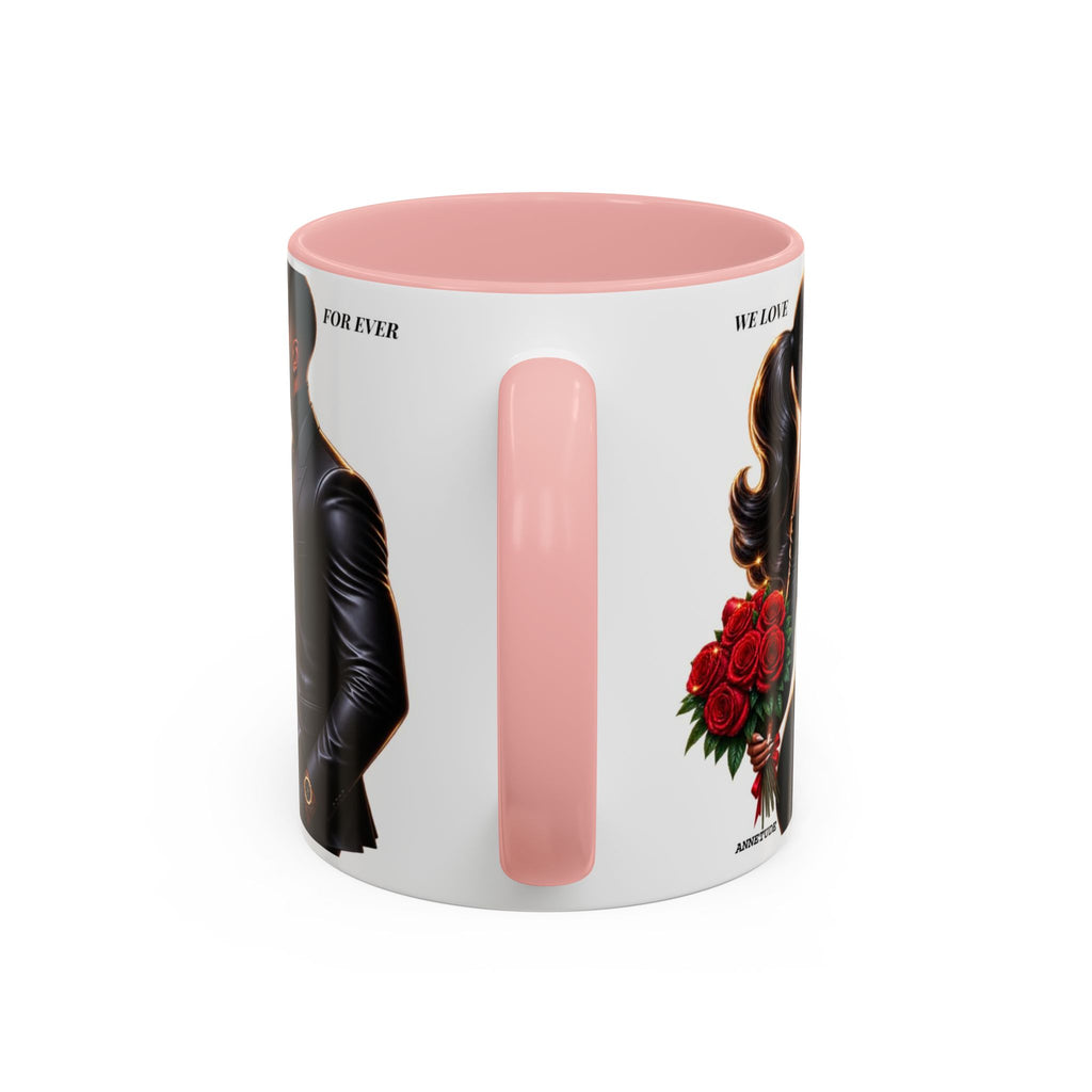 Romantic Black Couple Accent Coffee Mug - 'We Love Forever' 11/15oz